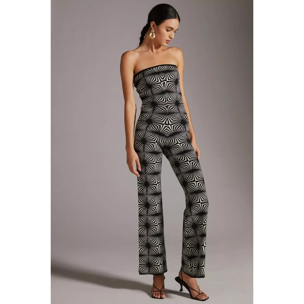 Art-Deco-Inspired Anthro Another Girl Bandeau Jumpsuit S Festival Indie Sleaze